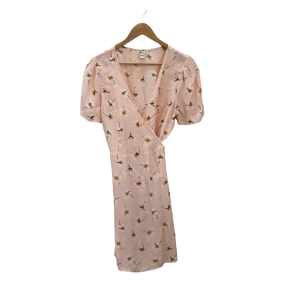 Billabong Womens  Size 14 Wrap Dress Floral / Peach 