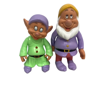 Dopey and Sneezy Snow White and the Seven Dwarfs 6 inch figures 1992 Mattel Loose Pair
