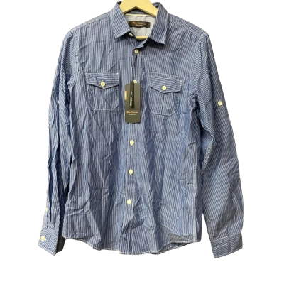 BNWT Ben Sherman Mens Size S Blue Striped Shirt 