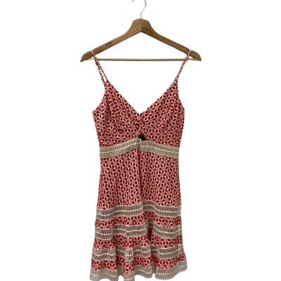 Bardōt Womens  Size 8 Shoestring Strap Dress Red / White 