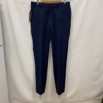 Roger David Mens Wool Blend Modern Slim Pants Size 87R Navy Blue RRP$120