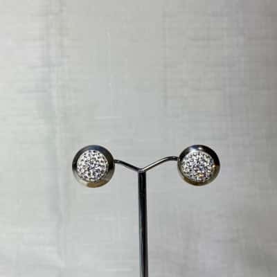  Women’s 925 Sterling Silver White Stone Set Stud Earrings