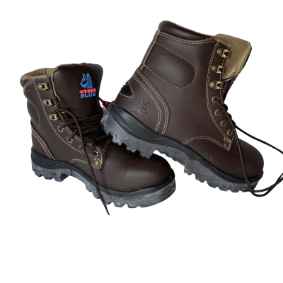 STEEL BLUE Unisex Steel Cap Boots Size AUS 5 Brown 