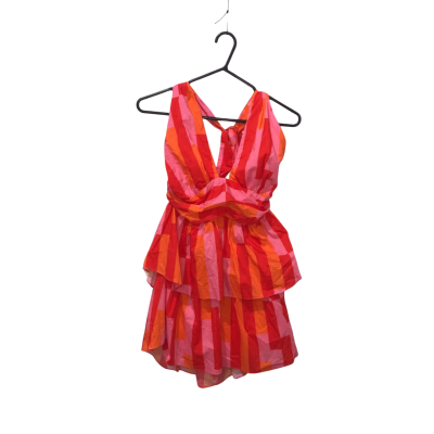 All About May Pink/Red/Orange Halter Neck Dress Size 10