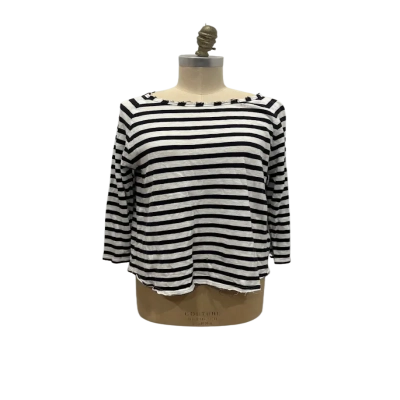 rich & royal Womens  Size L Long Sleeve Top Striped 