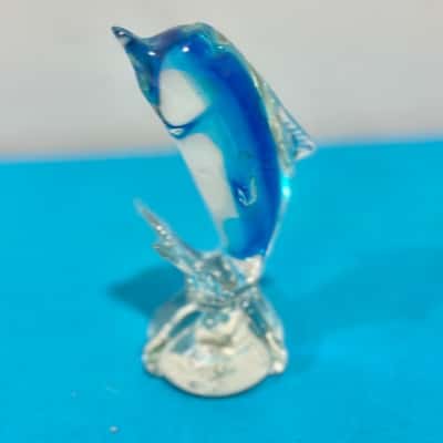 Hand blown Glass Blue Dolphin- just beautiful 