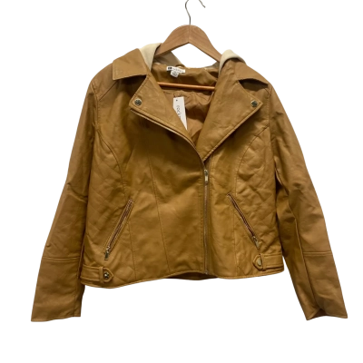 Portmans Womens  Size 16 Biker Jacket Brown / Cream 