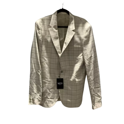 Boo Hoo Mens  Size 42 Suit Jacket Beige / Checked 