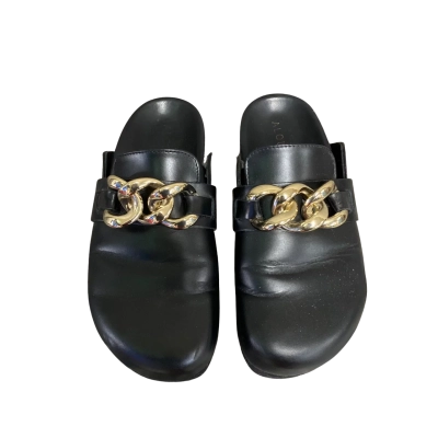 Alohas Womens  Size 36 Leather Slides Black  