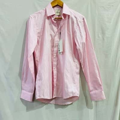 BNWT KEZCO Pale Pink Cotton Button Up Shirt Size 39