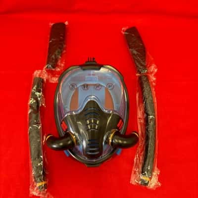 K-3 Double Tube Full Face Snorkelling Mask Blue / Black XL