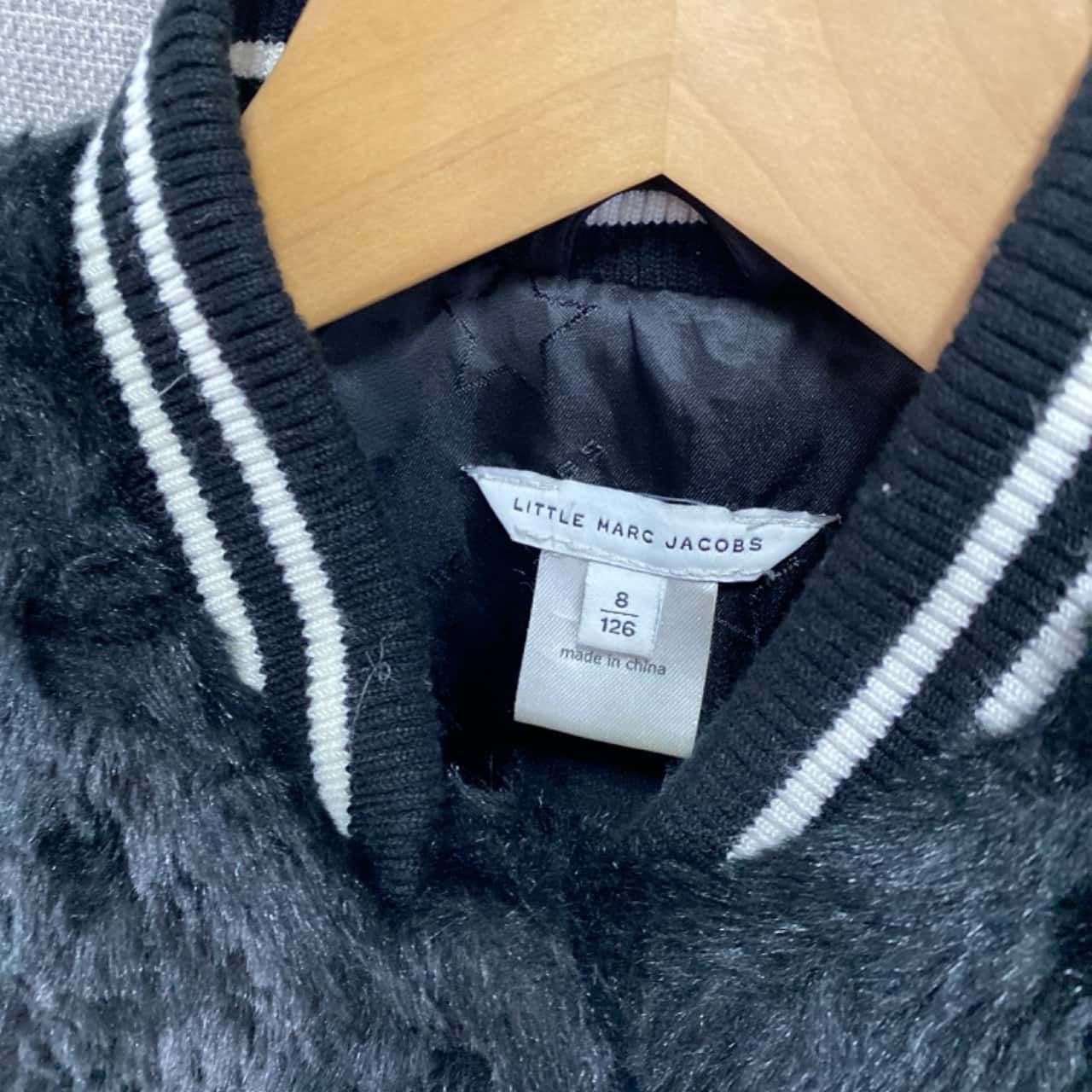 Little Marc Jacobs Kids Size 8 Black/ White Fur Jacket (s)