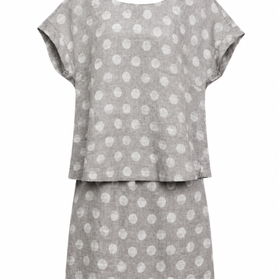 See Saw Grey & White Polka Dot Two-Piece Set – Size 10