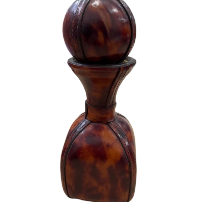Large Leather Decanter made in Italy 