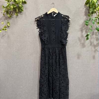 BNWT White Suede Womens  Size 10 Cocktail Dress Black  