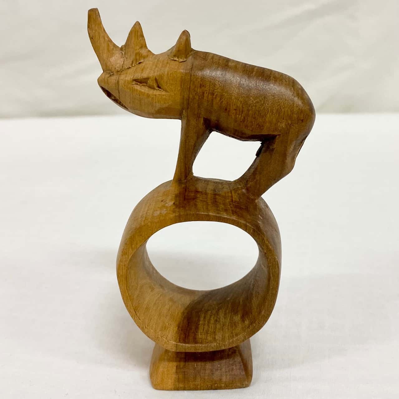 6 Wooden Carved African Animal Napkin Rings(s)