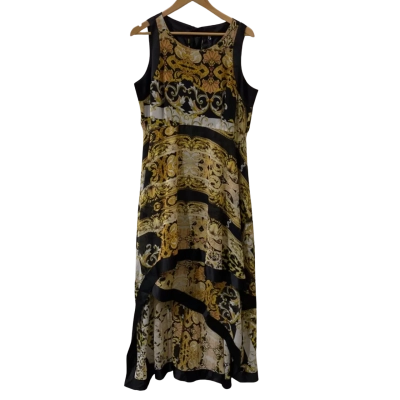 Taking Shape Womens  Size 14 Maxi Dress Black  / Gold / Multicoloured 