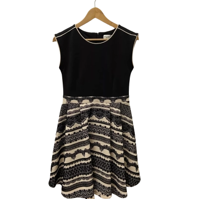 Origami Girls Size 16 Dress Beige / Black  