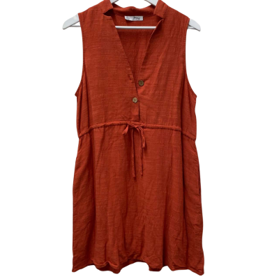 Yours truly Womens Size 12 Dress Orange - Linen + Cotton