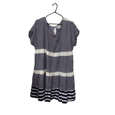 One Summer Navy Blue Striped Dress Size 18
