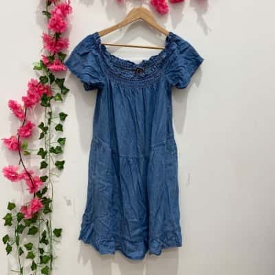 Superdry Womens Short Sleeve Dress Size 10 / S Blue 