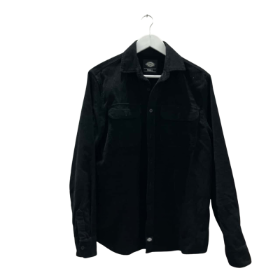 Dickies Men's Size S Black Corduroy Long Sleeve Shirt 