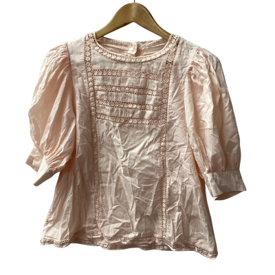  Womens  Size 8 Short Sleeve Top Coral cotton D