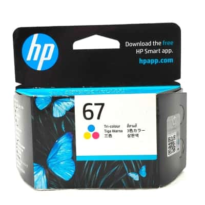 HP 67 Tri-Colour Ink Cartridge New/Sealed Box -Recommended Use By Date Sept 2026  (small elec)