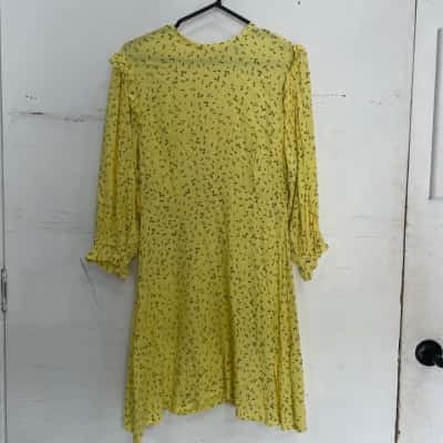 Faithfull The Brand Womens  Size 10 Floral Dress / Midi Dress Floral / Green / Pink  / Yellow 