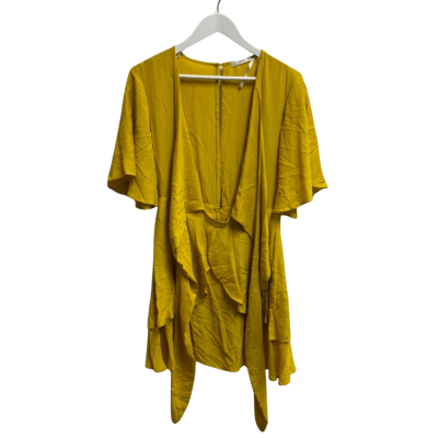 Sheike Womens  Size 10 Front Wrap Dress Mustard