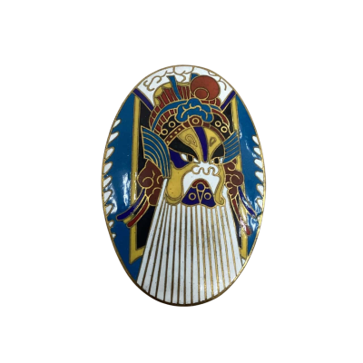 Vintage Chinese Opera Cloisonné Trinket Box 