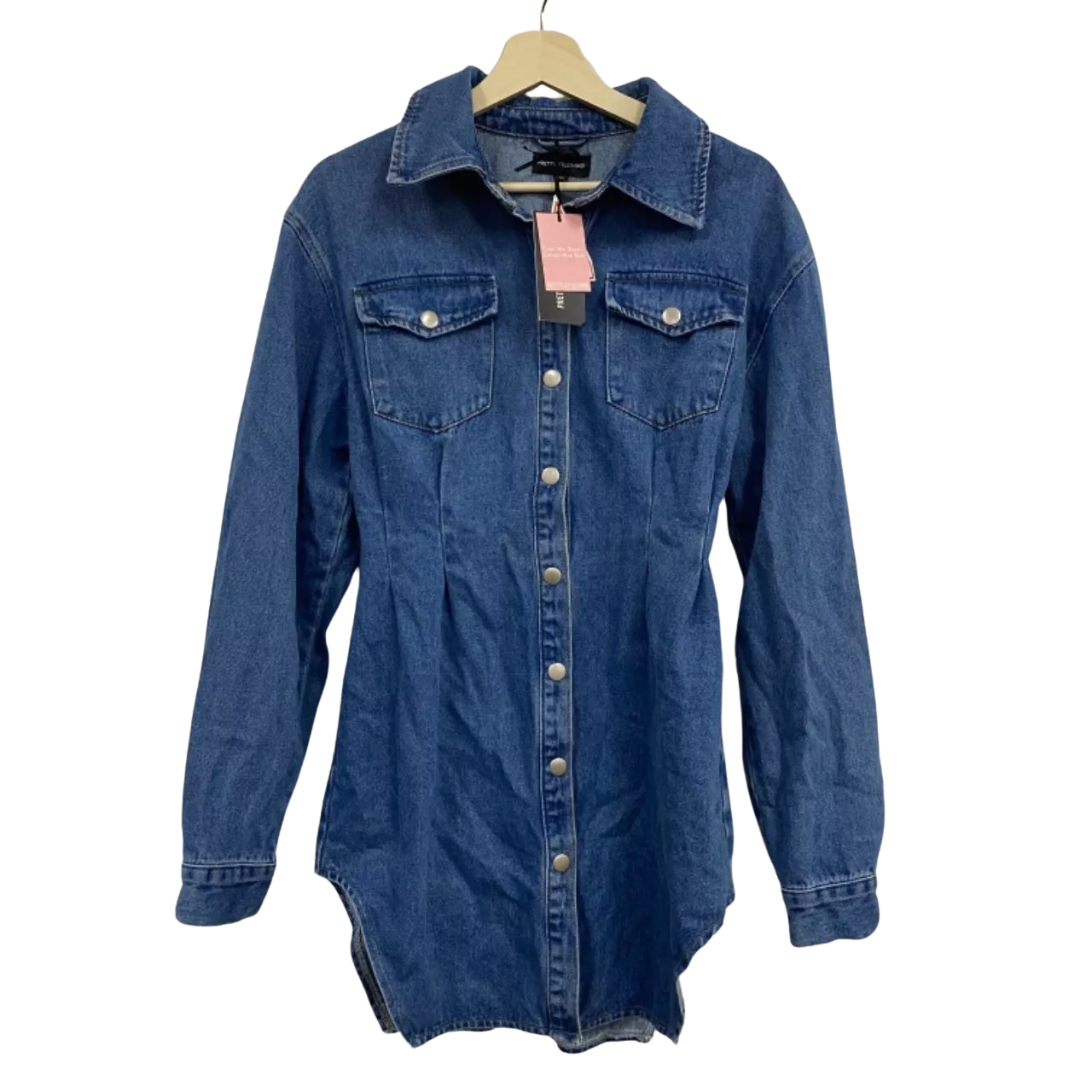 pretty little thing denim dress Women's Stone Tie Waist Utility Style Pretty Little Things Denim Dress