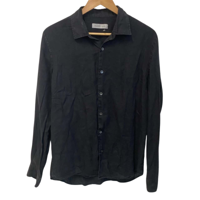 Assembly Label Linen  Size S Long Sleeve Shirt Black  