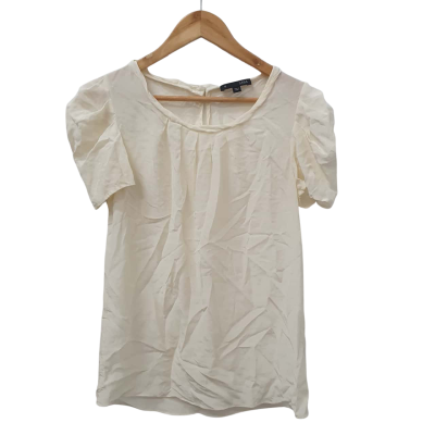 Saba Womens  Size 10 Short Sleeve Top Cream 