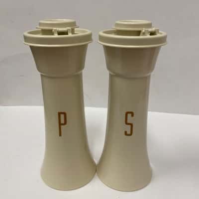 Vintage Tupperware Hourglass Salt and Pepper Shakers Set Of 2