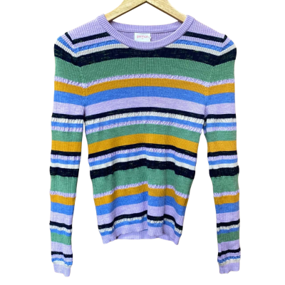 Gorman Colourful Striped Merino Wool Jumper Size 10