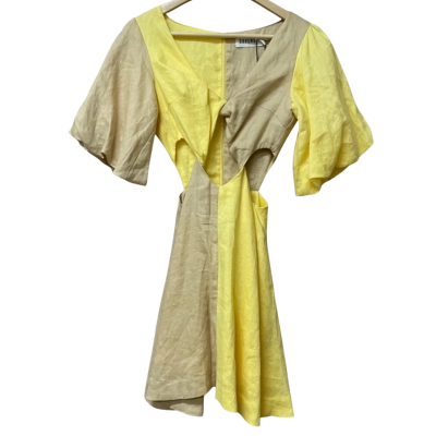 BNWT Sovere Womens Size 6 Mini Dress Brown / Yellow