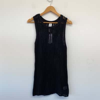 Cotton On Body Black Beach Ladder Knit Mini Dress  Size S