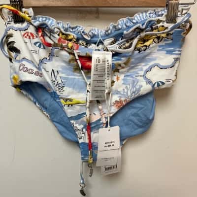 Seafolly Womens  Size 10 / 8 Bikini Set Blue / Multicoloured / Pattern 