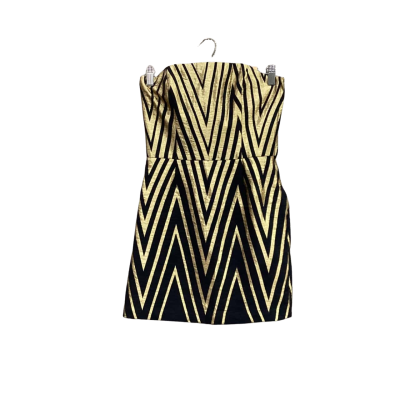 Sass & Bide Gold and Black Striped Mini Dress Size 8