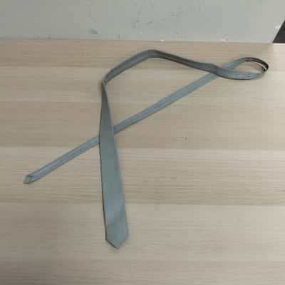 Leather Skinny Grey Tie Made in Italy VGUC 