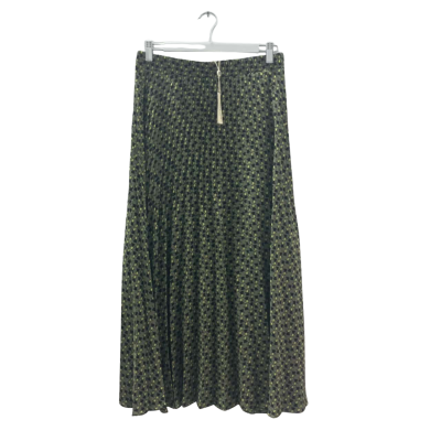 New with Tags! Max Studio Women's Size S A-Line Pleated Green Patterned Skirt