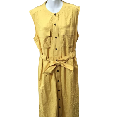 Women’s Size 16 Mustard Sportscraft Casual Button Down Dress 
