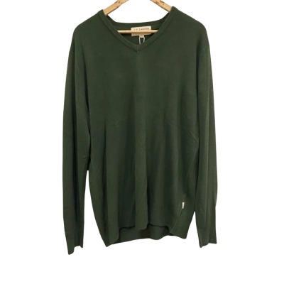 BNWT J.C. Lanyon Womens  Size XXXL Long Sleeve Shirt / V-Neck Top Green 