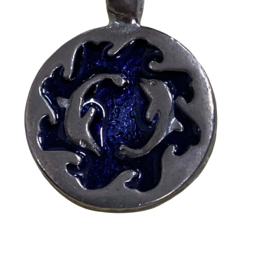 Mens Bico Australia dolphin enamelled pewter  2x3cm 