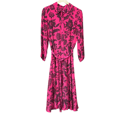 BNWT Hobbs London Womens Size 12 Maroon/Purple Floral Shirt Dress 