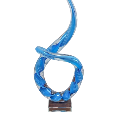 Murano Hand Blown Blue Glass Sculpture