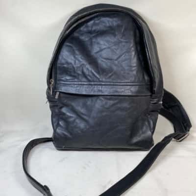HENSON AUSTRALIA BESPOKE LEATHER BACKPACK BLACK 