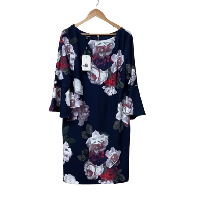 BNWT Montique Womens Size 18 Cocktail Dress Floral / Navy Blue RRP $329.95