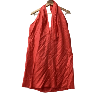 Country Road Womens  Size 8 Halter Neck Dress Orange 100% Cott A
